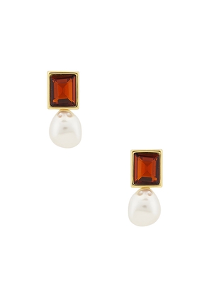 Lele Sadoughi Aegean Pearl Drop Earring in Brown.
