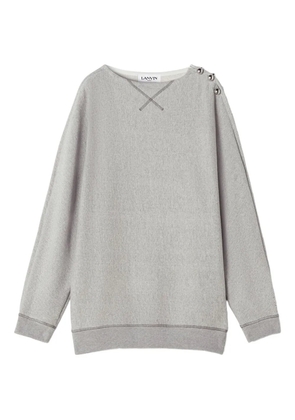 Lanvin button-detailed boat-neck sweater - Grey