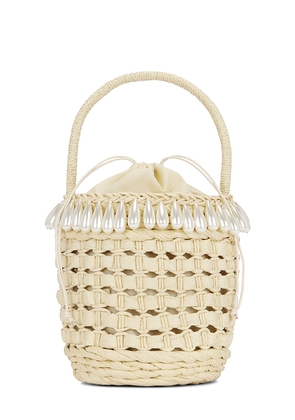 Lele Sadoughi Pearl Basket Tote Bag in Cream.