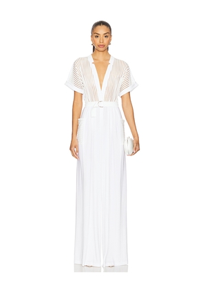 Norma Kamali Geralyn Jumpsuit in White. Size M. Also in S, XS.