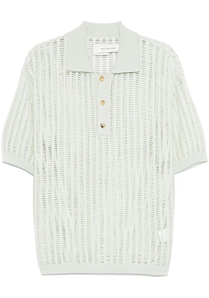 Feng Chen Wang open-knit polo shirt - Green