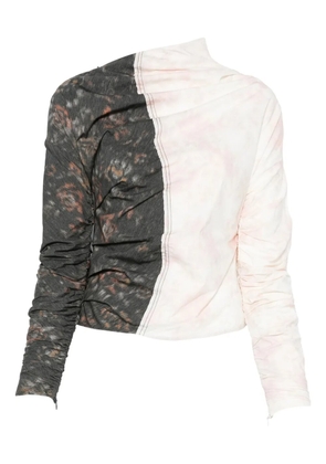 GANNI gathered panelled blouse - Neutrals