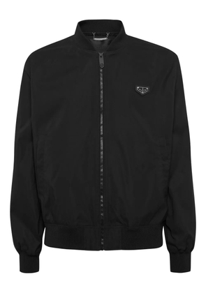 Philipp Plein logo-appliqué bomber jacket - Black