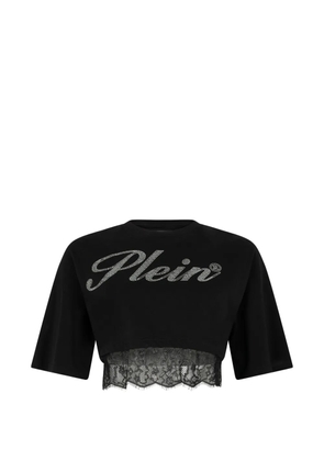 Philipp Plein lace cropped T-shirt - Black