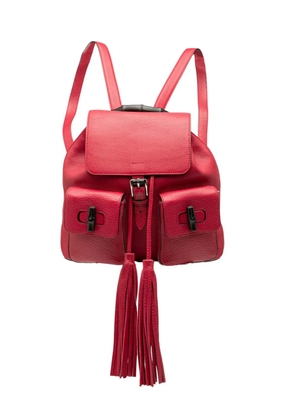 Gucci Pre-Owned 2000-2015 Leather Bamboo Tassel backpack - Pink