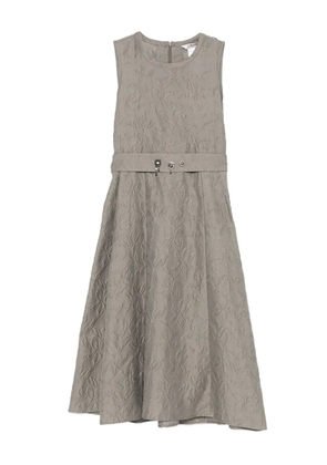 Max Mara Timeless floral-embellished belted midi dress - Grey