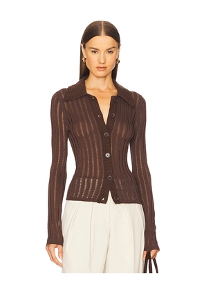L'Academie by Marianna Olivie Cardigan in Chocolate. Size L. Also in M, S, XS, XXS.
