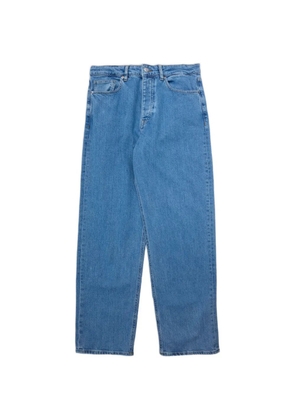 SELECTED leather-patch jeans - Blue