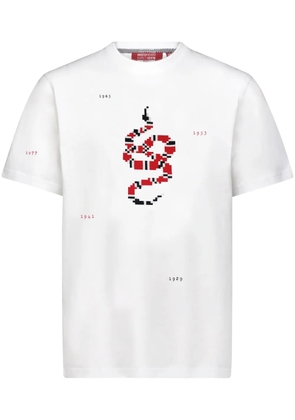 Mostly Heard Rarely Seen 8-Bit Snake Years cotton t-shirt - White