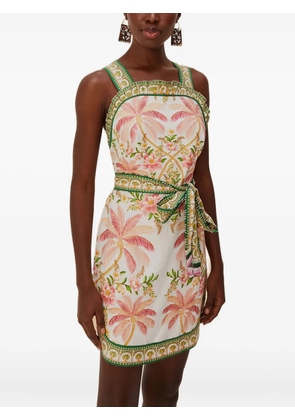 FARM Rio Palm Dream floral-print mini dress - White