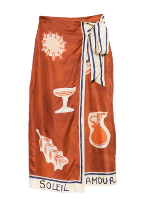 ALEMAIS printed midi skirt - Brown