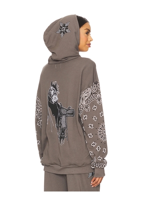 Lauren Moshi Black Horse Classic Hoodie in Grey. Size L. Also in S, XL.
