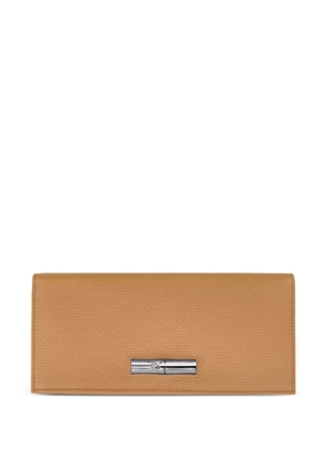 Longchamp Roseau textured leather wallet - Brown