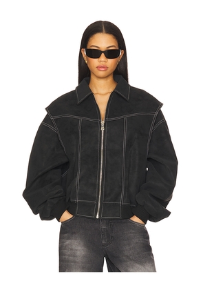 LIONESS Vista Bomber Jacket in Black. Size L. Also in S, XS, M, XL.