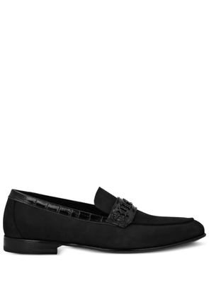 Philipp Plein crocodile-effect leather loafers - Black