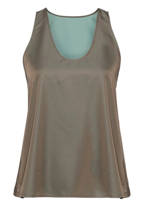 System strap-detail layered tank top - Green