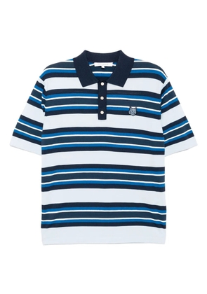 Maison Kitsuné Bold Fox Head-patch striped polo shirt - Blue