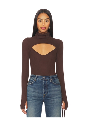 Michael Lauren Cade Long Sleeve Top Turtle Neck Top in Brown. Size L. Also in M, S, XL, XS.