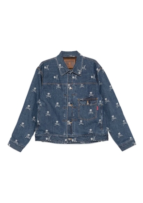 Mastermind Japan skull-crossbones denim jacket - Blue