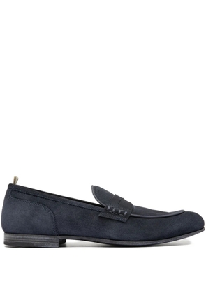 Officine Creative penny-stitched suede loafers - Blue