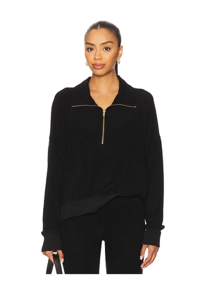 Michael Lauren Fira Raglan Half Zip Pullover in Black. Size L. Also in M, XS.