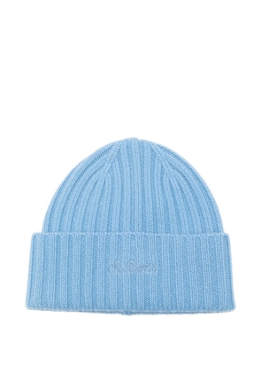 MC2 Saint Barth Wengen cashmere ribbed embroidered hat - Blue