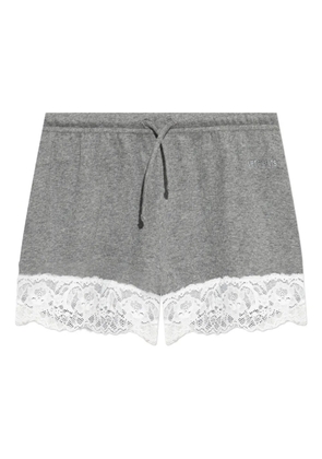 VETEMENTS lace-trim mini shorts - Grey