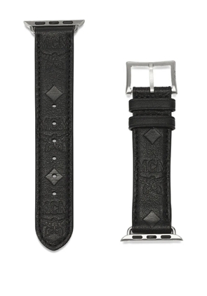 MCM embossed-monogram leather Apple Watch band - Black