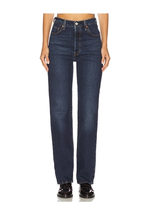 LEVI'S Ribcage Full Length Jeans in Blue. Size 24. Also in 25, 26, 27, 28, 29, 30, 31.