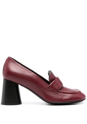 Halmanera block-heel 75mm leather loafers - Red