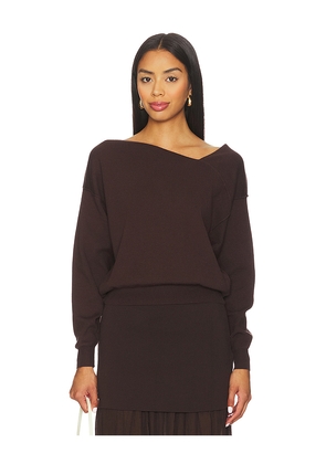 Line & Dot Favorite Off Shoulder Sweater in Brown. Size L. Also in S, XS.
