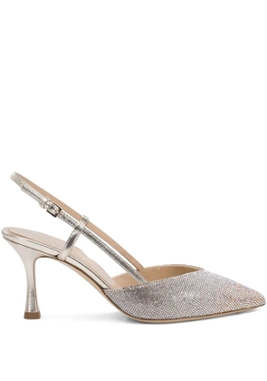 Ninalilou Mya 70mm crystal-embellished slingback pumps - Gold