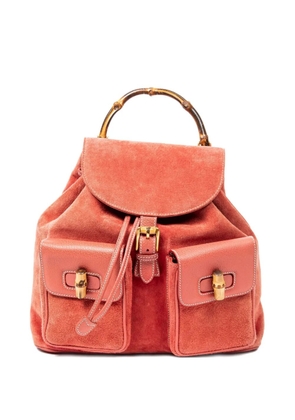 Gucci Pre-Owned bamboo-handle backpack - Orange