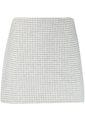 Theory checked wool miniskirt - White