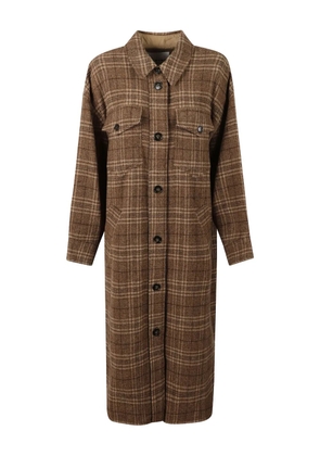 MARANT ÉTOILE check pocket coat - Brown
