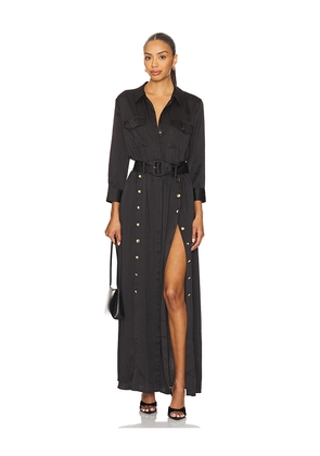 L'AGENCE Uriah Shirt Dress With Buttons in Black. Size M. Also in S, XS.