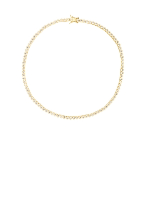 Natalie B Jewelry Serena Tennis Necklace in Metallic Gold.