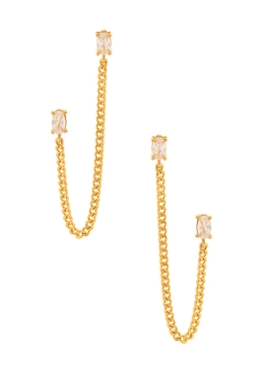 Natalie B Jewelry Tova Double Earring in Metallic Gold.