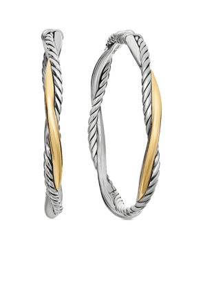 David Yurman 14kt yellow gold and sterling silver Infinity hoop earrings (42mm)