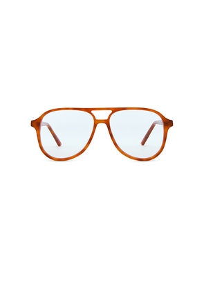 Lu Goldie Scout Blue Light Glasses in Burnt orange.