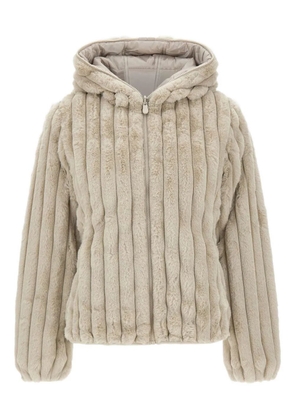 Save The Duck ribbed hooded jacket - Neutrals