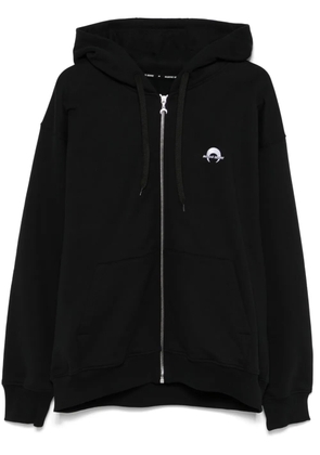 Marine Serre Moon-logo zip-up hoodie - Black