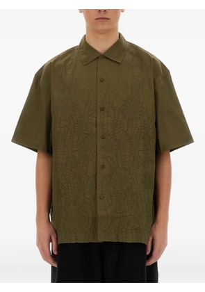 YMC Ciders embroidered short-sleeves shirt - Green