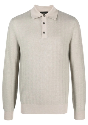Brioni long-sleeve wool polo shirt - Neutrals