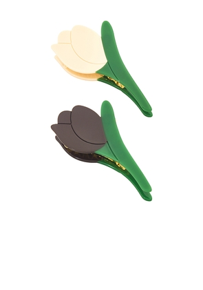 Loeffler Randall Juniper Tulip Clip Set in Green.