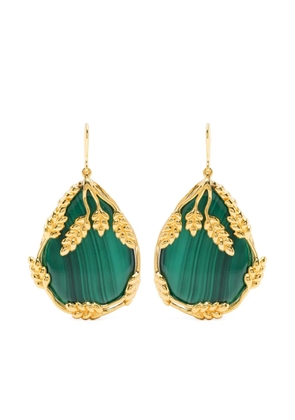 Aurelie Bidermann Francoise pendant malachite earrings - Gold