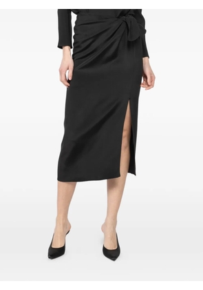 Peter Cohen knot slit midi skirt - Black
