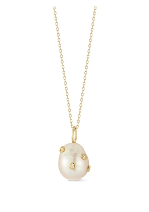 Mateo 14kt yellow gold baroque pearl and diamond necklace