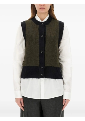 Margaret Howell buttoned sleeveless cardigan - Green