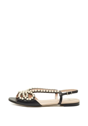 Fendi Pre-Owned pearl leather sandals - Black